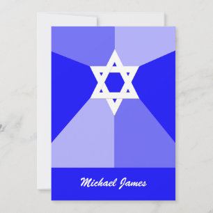 Pub Mitzvah-inbjudan David Inbjudan Blue Star