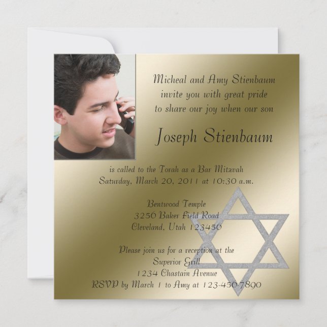 Pub Mitzvah-inbjudan Inbjudningar (Framsida)