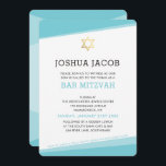 PUB MITZVAH INBJUDAN: modern turkosblått Inbjudningar<br><div class="desc">med kat massard >> www.simplysweetPAPERIE.com <<< A simple, ändå classy design for your sons PUB MITZVAH firande. Wow dina vänner och din familj med detta lilla nummer;D-format är en mall som gör det enkelt för dig att lägga till egna uppgifter, lägga till ditt foto eller slått anpassa knappen och du...</div>