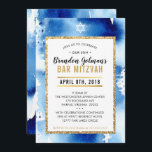 PUB MITZVAH INBJUDAN, modern vattenfärgsblå coola  Inbjudningar<br><div class="desc">genom kat massard >> kat@simplysweetPAPERIE.com <<< A toppen simple, ändå snyggt inbjudningsdesign för ditt barns PUB MITZVAH. Wow dina vänner och din familj med det här lilla numret;D-konfiguration som mall är det enkelt att lägga till egna uppgifter eller slått anpassningsknappen och du kan lägga till eller ändra text, typsnitt, storlekar...</div>