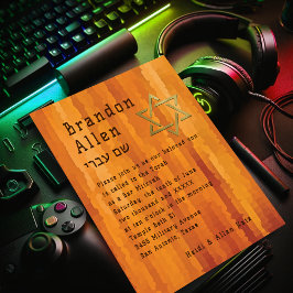 Pub Mitzvah-inbjudan till Orange Streaks-inbjudan Inbjudningar