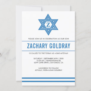Pub Mitzvah inbjuder till David Traditional Star Inbjudningar