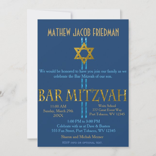 Pub Mitzvah Inbjudningar (Framsida)