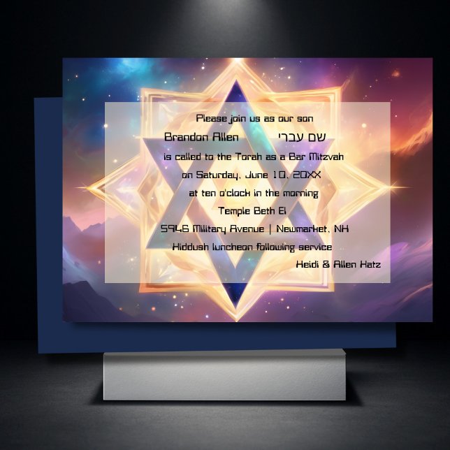 Pub Mitzvah Lila Blue Etheral Space Inbjudningar (Skapare uppladdad)