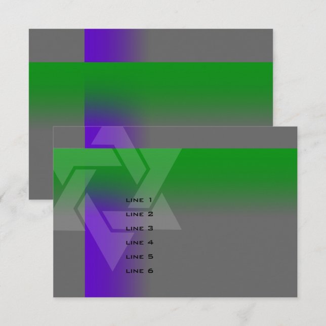 Pub Mitzvah Lila och Grönt på alla Färg Kort (Fram/baksida)