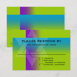 Pub Mitzvah Lila och turkos på valfri Färg OSA Kort