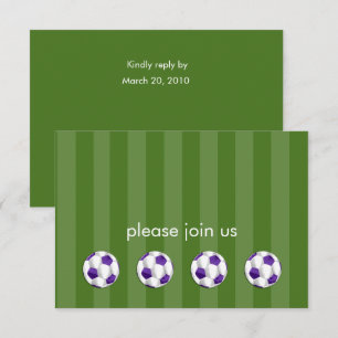Pub Mitzvah Lila och White Soccer Ball OSA Inbjudningar