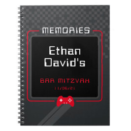 PUB MITZVAH MEMORIES coola trendig röd svart Anteckningsbok