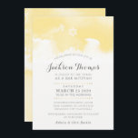 PUB MITZVAH, modern blek gult grått vattenfärg Inbjudningar<br><div class="desc">by kat masard >> kat@simplysweetPAPERIE.com << - - - - - - - - - - - - - - - - - - - - - - - - - - - - CONTACT ME för anpassningsbar eller för att lägga till linjer i Hebrew Kärlek för designen, men vill...</div>