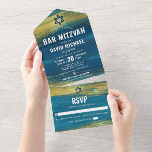 Pub Mitzvah Modern Bold Type Turcos Gold Foil