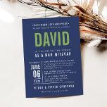 PUB MITZVAH, modern fet blocktyp marin blå grönt Inbjudningar<br><div class="desc">by kat masard >> WWW.SIMPLYSWEETPAPERIE.COM << - - - - - - - - - - CONTACT ME för att hjälpa till att balansera din typ perfekt Kärlek i designen, men vill se vissa ändringar - ett annat färg-schema, produkt, foto eller anpassad för ett annat tillfälle - ingen oro kontaktar...</div>