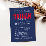 PUB MITZVAH, modern fet blocktyp, marint blått I Inbjudningar<br><div class="desc">by kat masard >> WWW.SIMPLYSWEETPAPERIE.COM << - - - - - - - - - - CONTACT ME för att hjälpa till att balansera din typ perfekt Kärlek i designen, men vill se vissa ändringar - ett annat färg-schema, produkt, foto eller anpassad för ett annat tillfälle - ingen oro kontaktar...</div>