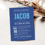 PUB MITZVAH, modern, fet royal blå Inbjudningar<br><div class="desc">by kat masard >> WWW.SIMPLYSWEETPAPERIE.COM << - - - - - - - - - - CONTACT ME för att hjälpa till att balansera din typ perfekt Kärlek i designen, men vill se vissa ändringar - ett annat färg-schema, produkt, foto eller anpassad för ett annat tillfälle - ingen oro kontaktar...</div>