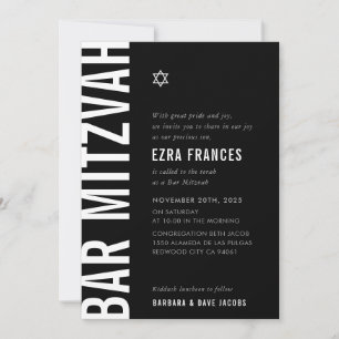 PUB MITZVAH, modern, fet, svart, vit Inbjudningar