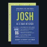 PUB MITZVAH modern geometrisk typ royal blått kalk Inbjudningar<br><div class="desc">by kat masard >> WWW.SIMPLYSWEETPAPERIE.COM << - - - - - - - - - - CONTACT ME för att hjälpa till att balansera din typ perfekt Kärlek i designen, men vill se vissa ändringar - ett annat färg-schema, produkt, foto eller anpassad för ett annat tillfälle - ingen oro kontaktar...</div>