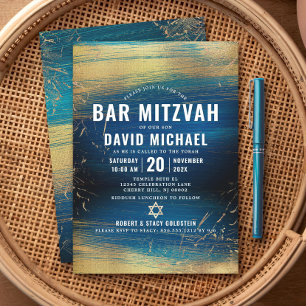 Pub Mitzvah Modern Gold Foil Turfullkomise Inbjudningar