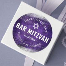 Pub Mitzvah Modern Lila Watercolor Silver Foil