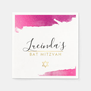 PUB MITZVAH, modern lyxgul guld rosa svart Pappersservett