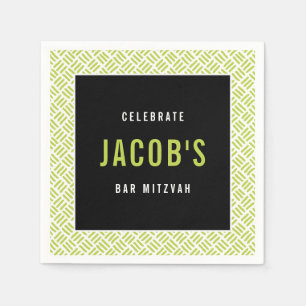 PUB MITZVAH modern metall-rutnätssvart Pappersservett
