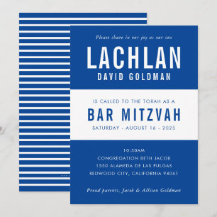 PUB MITZVAH, modern, minimal typografi, vit Inbjudningar