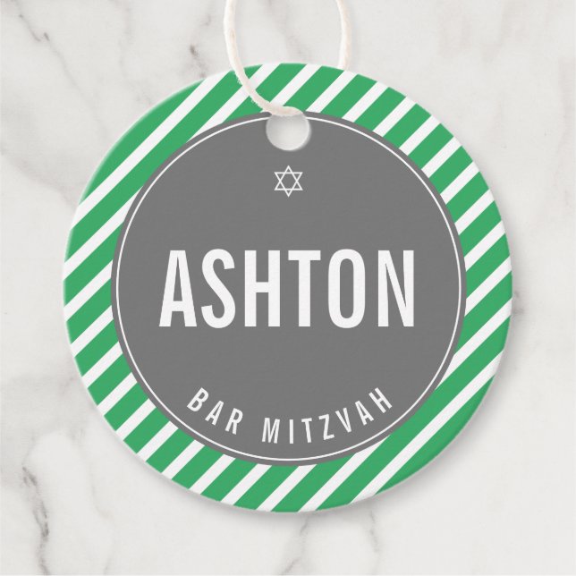 PUB MITZVAH, modern NFL-grönt svart Gåvor Etiketter (Framsida)