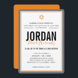 PUB MITZVAH, modern orange-grått-enkel Inbjudningar<br><div class="desc">genom kat masard >> kat@simplysweetPAPERIE.com << CONTACT ME för anpassningsbar eller för att lägga till linjer i Hebrew Kärlek, men vill se vissa ändringar - ett annat färg-schema, produkt, foto eller anpassad för ett annat tillfälle - ingen oro kontaktar mig bara - jag är lycklig för att hjälpa till! -...</div>