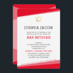 PUB MITZVAH, modern röd guld-stjärna Inbjudningar<br><div class="desc">by kat masard >> www.simplysweetPAPERIE.com <<< A simple, ändå classy design for your sons BAT MITZVAH firande. Wow dina vänner och din familj med det här lilla numret;D-konfiguration som mall är det enkelt att lägga till dina egna uppgifter, lägga till ditt foto eller slått anpassa knappen och du kan lägga...</div>