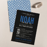 PUB MITZVAH, modern royal med fetstil, blå svart Inbjudningar<br><div class="desc">by kat masard >> WWW.SIMPLYSWEETPAPERIE.COM << - - - - - - - - - - CONTACT ME för att hjälpa till att balansera din typ perfekt Kärlek i designen, men vill se vissa ändringar - ett annat färg-schema, produkt, foto eller anpassad för ett annat tillfälle - ingen oro kontaktar...</div>