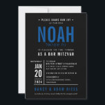 PUB MITZVAH, modern royal med fetstil, blå svart Inbjudningar<br><div class="desc">by kat masard >> WWW.SIMPLYSWEETPAPERIE.COM << - - - - - - - - - - CONTACT ME för att hjälpa till att balansera din typ perfekt Kärlek i designen, men vill se vissa ändringar - ett annat färg-schema, produkt, foto eller anpassad för ett annat tillfälle - ingen oro kontaktar...</div>