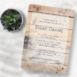 Pub Mitzvah Modern Rustic Wood Inbjudningar<br><div class="desc">Består av handskrivet teckensnitt på rustik träbakgrund Detta är designat av Select Party Supplies,  exklusiv för Zazzle. Finns här: http://www.zazzle.com/selectpartysupplies</div>