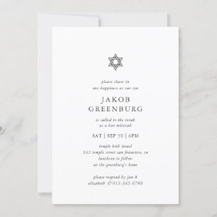 Pub Mitzvah Modern Simple Elegant Minimalist Inbjudningar