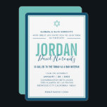 PUB MITZVAH, modern stjärna, blå mint grönt enkel Inbjudningar<br><div class="desc">genom kat masard >> kat@simplysweetPAPERIE.com << CONTACT ME för anpassningsbar eller för att lägga till linjer i Hebrew Kärlek, men vill se vissa ändringar - ett annat färg-schema, produkt, foto eller anpassad för ett annat tillfälle - ingen oro kontaktar mig bara - jag är lycklig för att hjälpa till! -...</div>