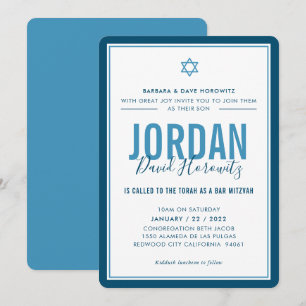 PUB MITZVAH, modern stjärnig pojke denim blue simp Inbjudningar
