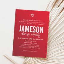 PUB MITZVAH modern stjärnpojke röd burgundgig grad
