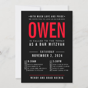 PUB MITZVAH, modern, svart skorsten Inbjudningar