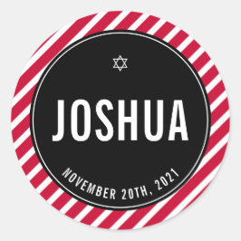 PUB MITZVAH, modern svart svart svart rand Runt Klistermärke