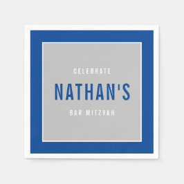PUB MITZVAH, modernt, fet royal, blått grått Pappersservett