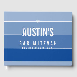 PUB MITZVAH, modernt, fetstilt royal blått Gästböcker