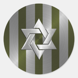 Pub Mitzvah Moss och Silver Rand Stjärna David Runt Klistermärke