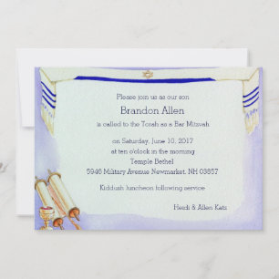 Pub Mitzvah Motifs in Watercolor Inbjudningar
