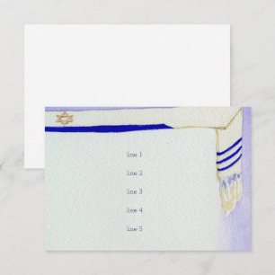 Pub Mitzvah Motifs in Watercolor Reception Kort
