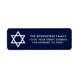 Pub Mitzvah och Bat mitzvah blå Adress Returadress Etikett