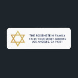 Pub Mitzvah och Bat mitzvah Blå Guld Adress Returadress Etikett<br><div class="desc">Adressetikett för Pub Mitzvah och Bat mitzvah blå Guld</div>