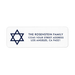 Pub Mitzvah och bat mitzvah blåttvitadress Returadress Etikett