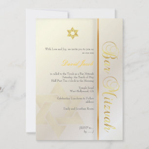 Pub Mitzvah/pärlor/guld Inbjudningar