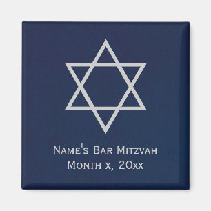 Pub Mitzvah Personlig Magnet - Blue och Silver