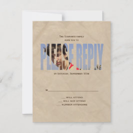 Pub Mitzvah Photo OSA Reply Card i Tan