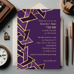 Pub Mitzvah Plum Lila Guld David Star av  Inbjudningar<br><div class="desc">Pub Mitzvah Plum Lila Guld Star av David Pub Mitzvah och Bat mitzvah inbjudningar designade av Umua. Tryckt och avsänt av Zazzle eller dess partner.</div>