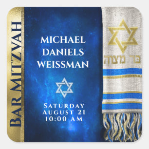 Pub Mitzvah Prayer Shawl Fyrkantigt Klistermärke
