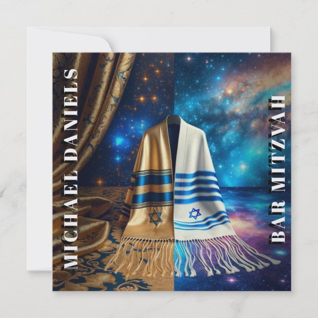Pub Mitzvah Prayer Shawl-inbjudan Inbjudningar (Framsida)
